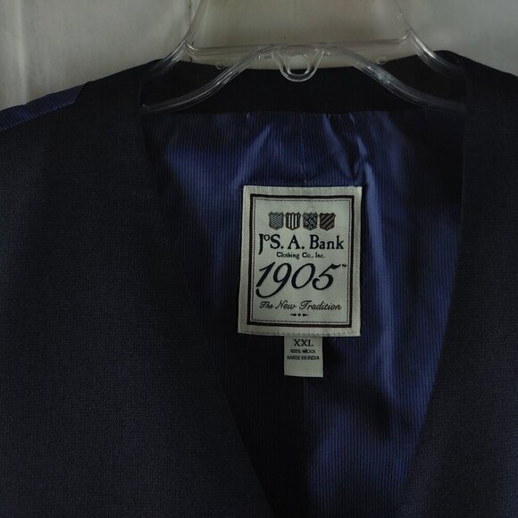 Jos A Bank 1905 The New Tradition Slim Fit 46R Wool Blue 2pc Suit Jacket & Vest - Picture 12 of 15